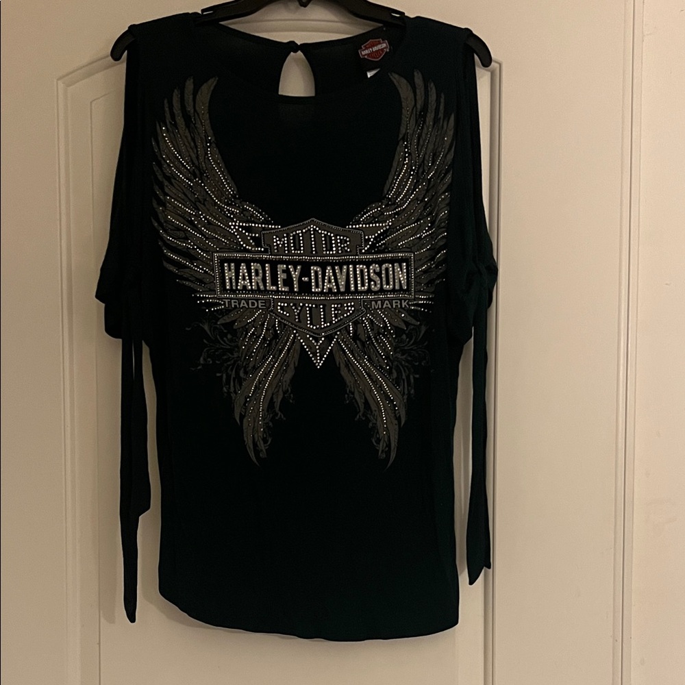 Harley-Davidson Women's Teal Winged Short Sleeve Top